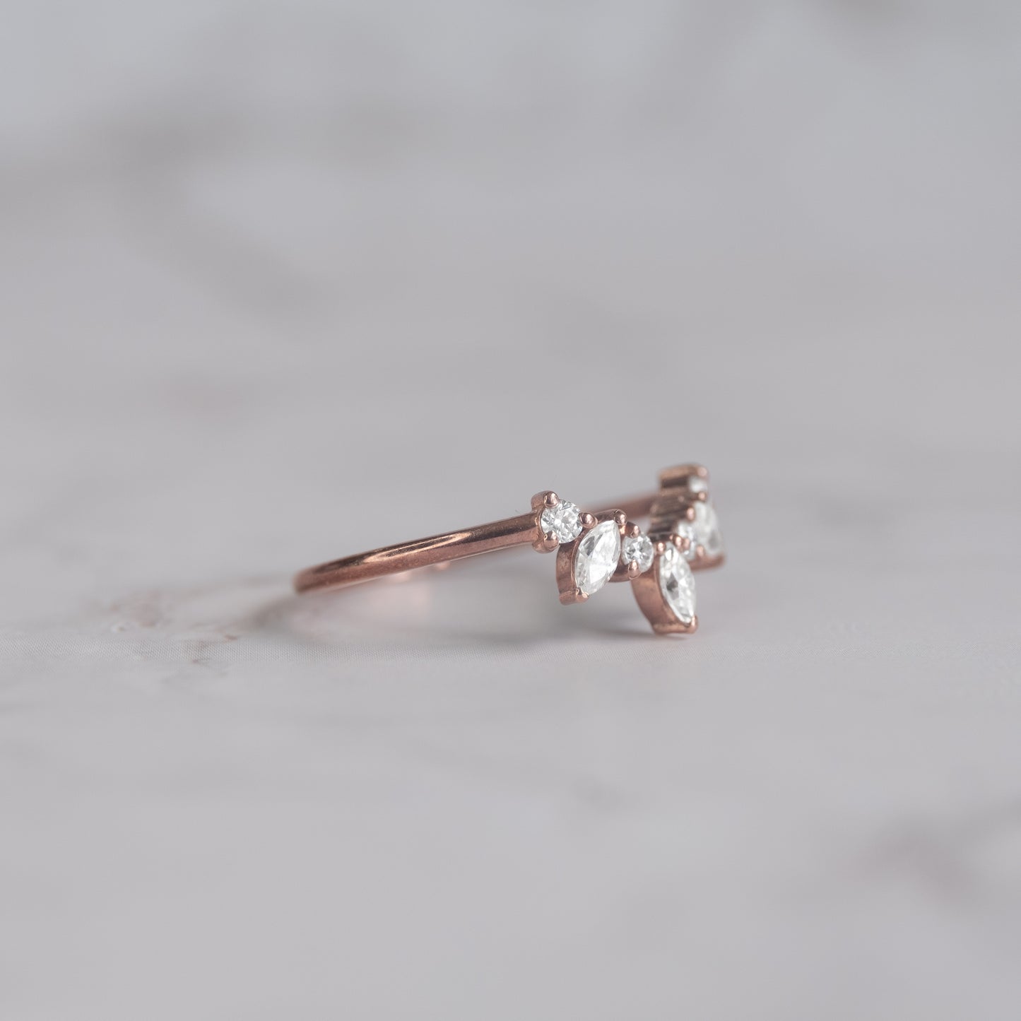 Suzette - The Antler Side Ring with Diamond