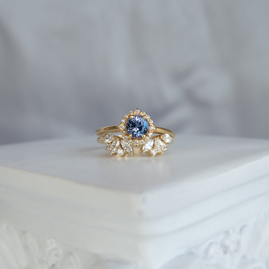 Cosette - 14K Sapphires Sunrise on the Seine Ring with Diamond